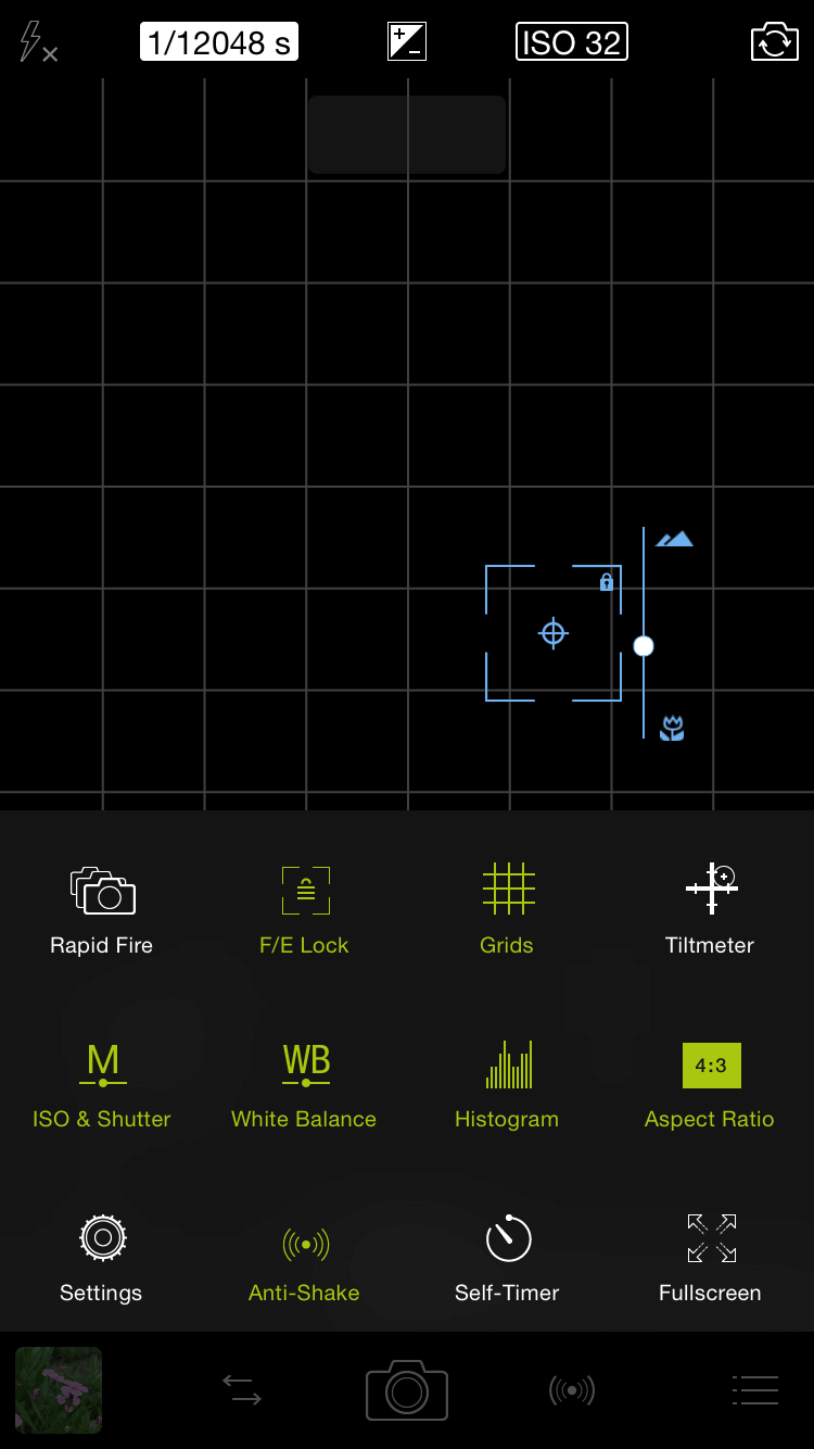 Settings for camera interface